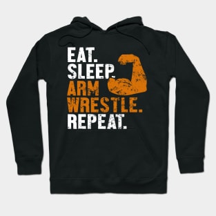 Eat Sleep Arm Wrestle Repeat Exercise Trainer Arm Wrestling Hoodie